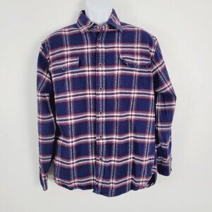 Jachs  Blue Red‎ White Heavyweight  Flannel Shacket Size Large
